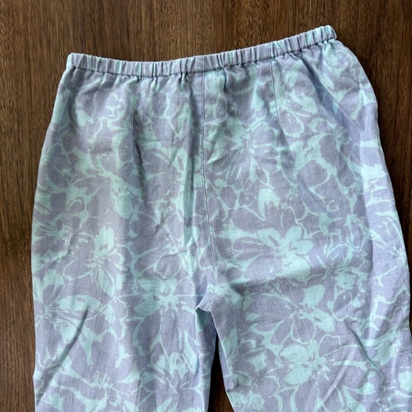 VINTAGE SIGRID OLSEN 90s Linen Pastel Floral Pants Feminine Coastal Grandma Sz S - Picture 14 of 16